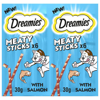 DREAMIES Meaty Sticks Adult Cat Treats with Scrumptious Salmon 30g