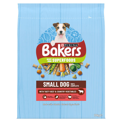 Bakers Small Dry Dog Food Beef & Veg 10kg