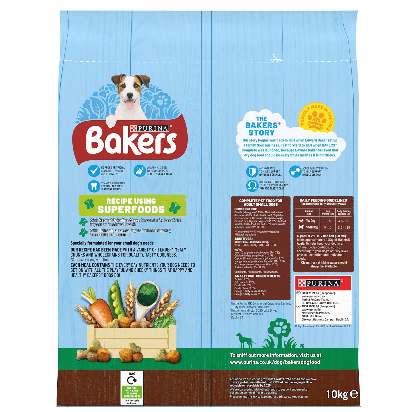 Bakers Small Dry Dog Food Beef & Veg 10kg
