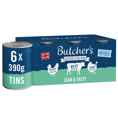 Butcher's Lean & Tasty Low Fat Dog Food Cans 6x390g