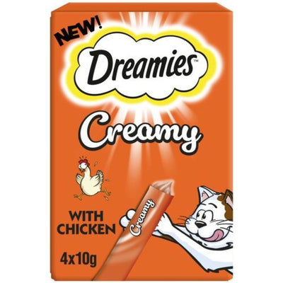 DREAMIES Creamy Snack Cat & Kitten Treat with Chicken 40g