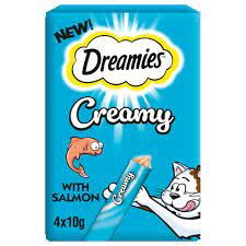DREAMIES Creamy Snack Cat & Kitten Treat with Salmon Flavour 40g