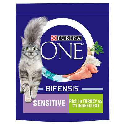 Purina One Sensitive Adult Dry Cat Food Turkey 750g