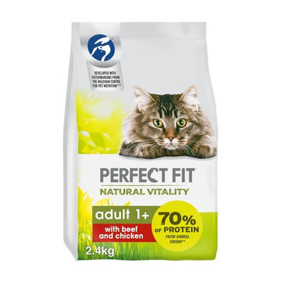 Perfect Fit Natural Vitality Adult Dry Cat Food Beef & Chicken 2.4kg
