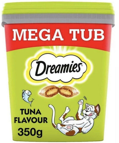 DREAMIES Cat Treat Biscuits with Tuna Flavour Bulk Mega Tub 350g