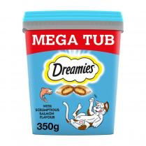 DREAMIES Cat Treat Biscuits with Salmon Flavour Bulk Mega Tub 350g