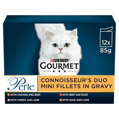Gourmet Perle Connoisseurs Duo Cat Food Meat - 12 X 85g