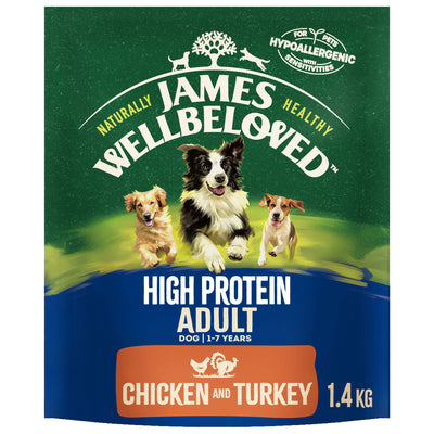 James Wellbeloved High Protein Grain Free Adult Dry Dog Food Chicken & Turkey 1.4kg