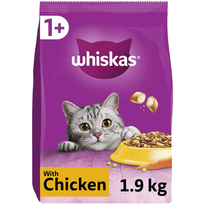 WHISKAS 1+ Chicken Adult Dry Cat Food 1.9kg