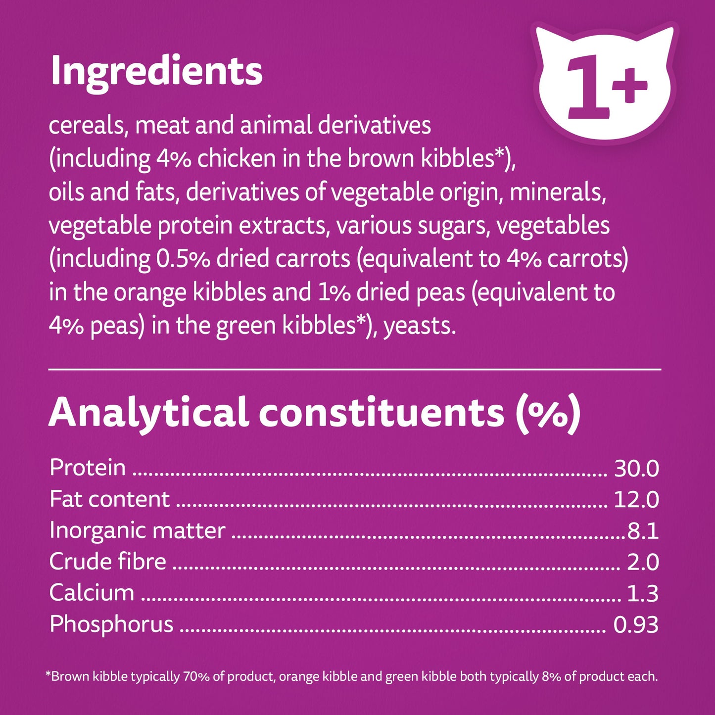 WHISKAS 1+ Chicken Adult Dry Cat Food 800g
