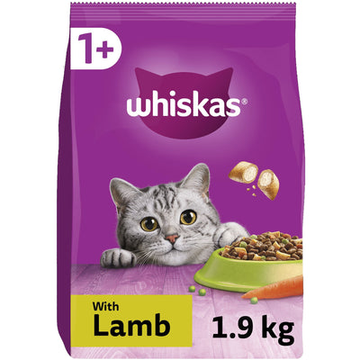 WHISKAS 1+ Lamb Adult Dry Cat Food 1.9kg