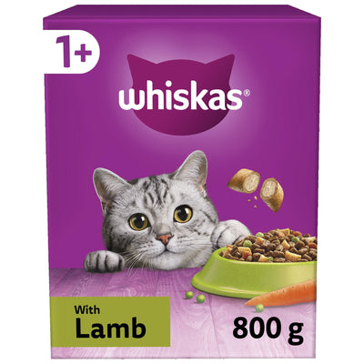 WHISKAS 1+ Lamb Adult Dry Cat Food 800g