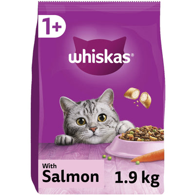 WHISKAS 1+ Salmon Adult Dry Cat Food 1.9kg