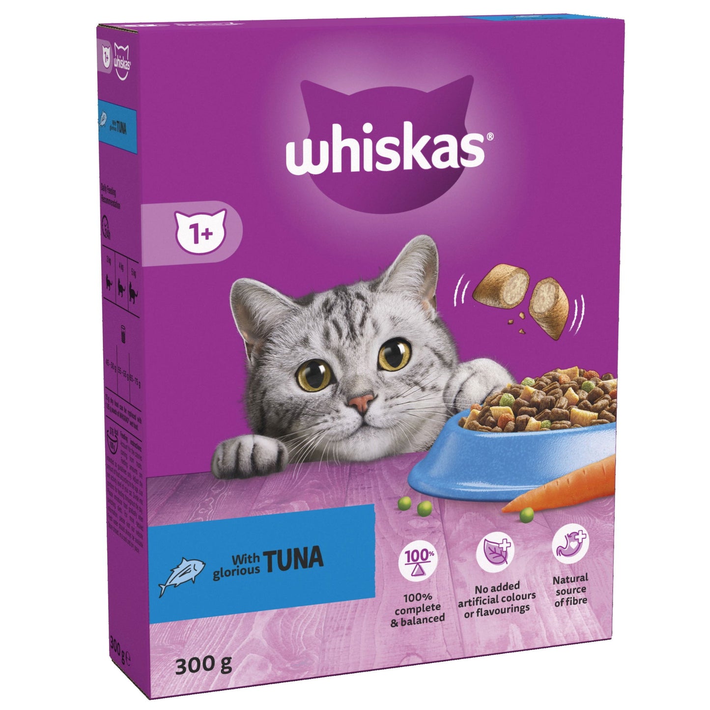 WHISKAS 1+ Tuna Adult Dry Cat Food 300g