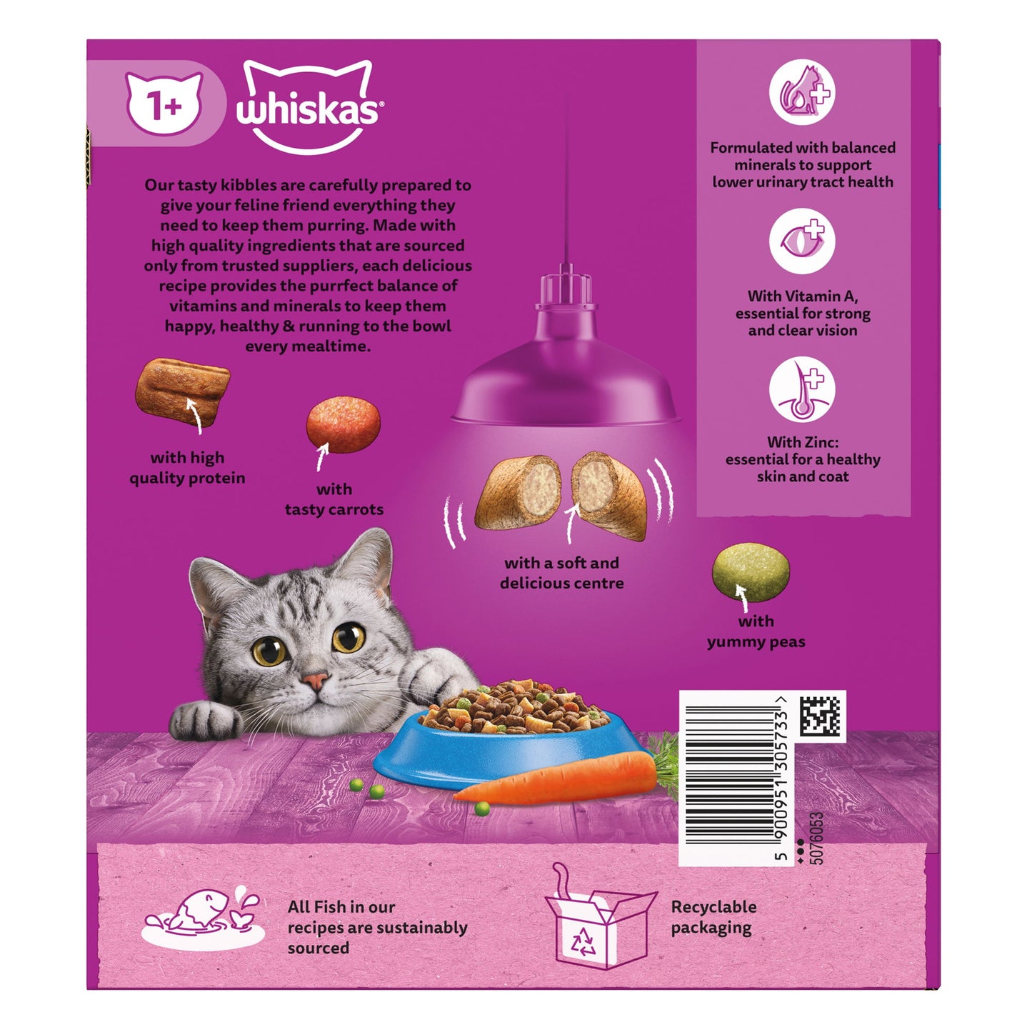 WHISKAS 1+ Tuna Adult Dry Cat Food 800g