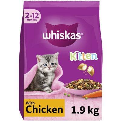 WHISKAS Kitten Chicken Dry Cat Food 1.9kg