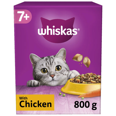 WHISKAS 7+ Chicken Adult Dry Cat Food 800g