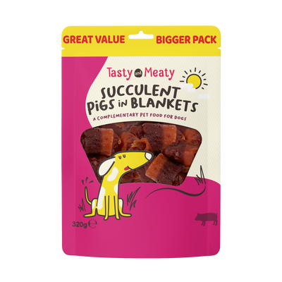 Tasty & Meaty Succulent Pigs In Blankets Dog Treat 320g