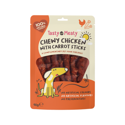 Tasty & Meaty Chewy Chick With Carrot Stick Dog Treat 90g