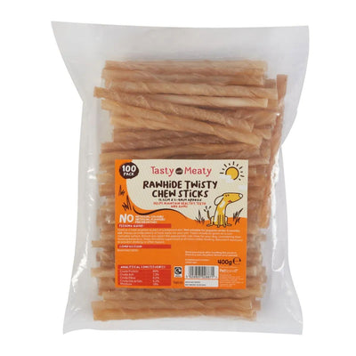 Tasty & Meaty Rawhide Chew Twist 100 Pack
