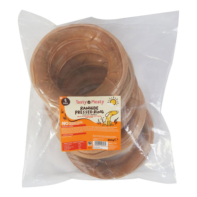 Tasty & Meaty Rawhide Pressed Ring 5 Pack