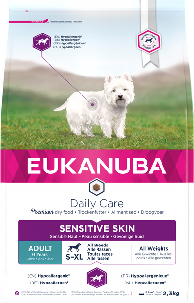 Eukanuba Daily Care Sensitive Skin Adult +1 Dry Dog Food - 2.3kg