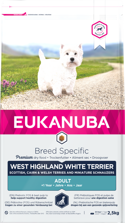 Eukanuba Breed Specific West Highland White Terrier Adult Dry Dog Food - 2.5kg