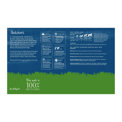 Butcher's Tripe Loaf Recipes Dog Food Tins - 24 x 400g