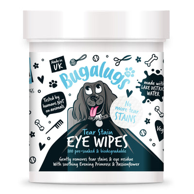 Bugalugs Tear Stain EyeWipes (100 pre soaked Bio Wipes)