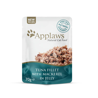 Applaws Cat Pch Tuna Fillet with Mackerel in Jelly 70gX16