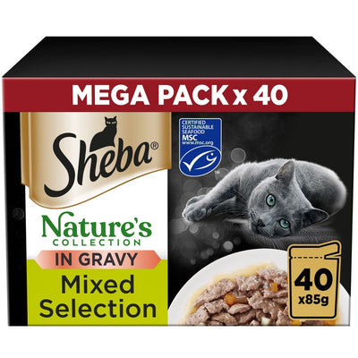 SHEBA Nature's Collection Adult Cat Food Mixed in Gravy 40 x 85g Pouch