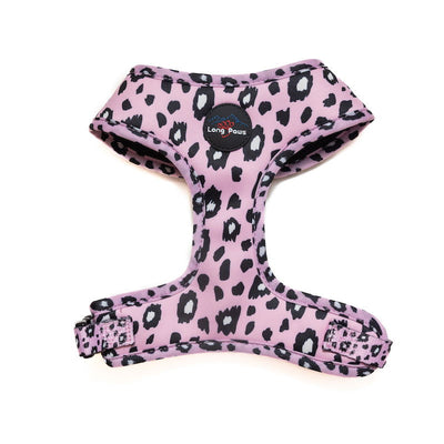 Long Paws - Funk the Dog Harness-Pink Leopard  Med