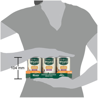 Winalot Adt Wet Dog Food Can with Chicken in Jelly 12x400g