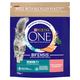 Purina One 7+ Dry Cat Food Rich In Salmon 750g