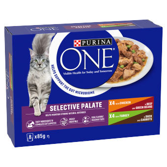 Purina One Adult Wet Cat Food Selective Palate - 8x85g