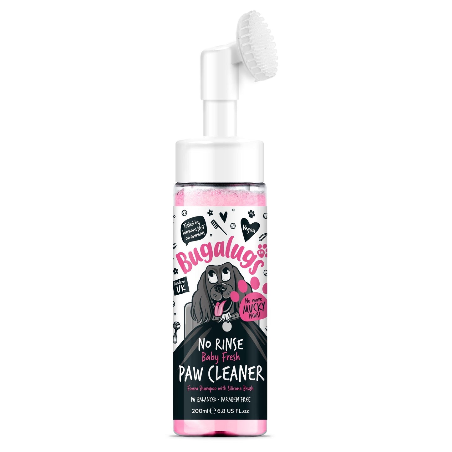 Bugalugs Paw Cleaner Foam Shampoo 200ml Baby Fresh
