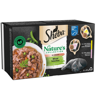 SHEBA Nature’s Collection Cat Trays Mixed Selection in Gravy 8x85g