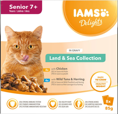 IAMS Delights Senior Land & Sea Collection in Gravy 8pk