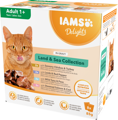 Iams Delights Land & Sea in Gravy 8pk