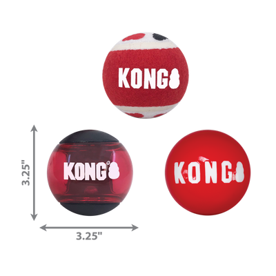 KONG Signature Balls 3-Pack Assorted Large