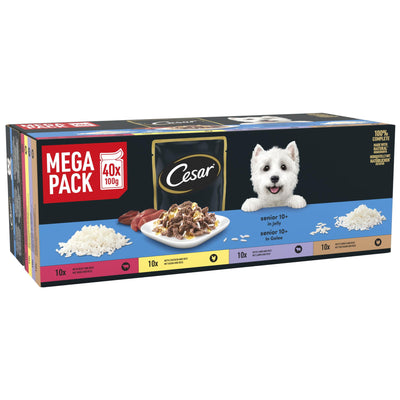 CESAR Selection Senior Wet Dog Food Mixed Selection in Jelly 40x100g Pouch