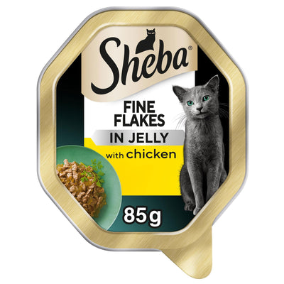 SHEBA Fine Flakes Adult Cat Food with Chicken in Jelly 85g Tray
