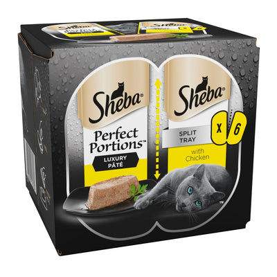 SHEBA Perfect Portions Adult Wet Cat Food Trays Chicken in Pate 6 x 37.5