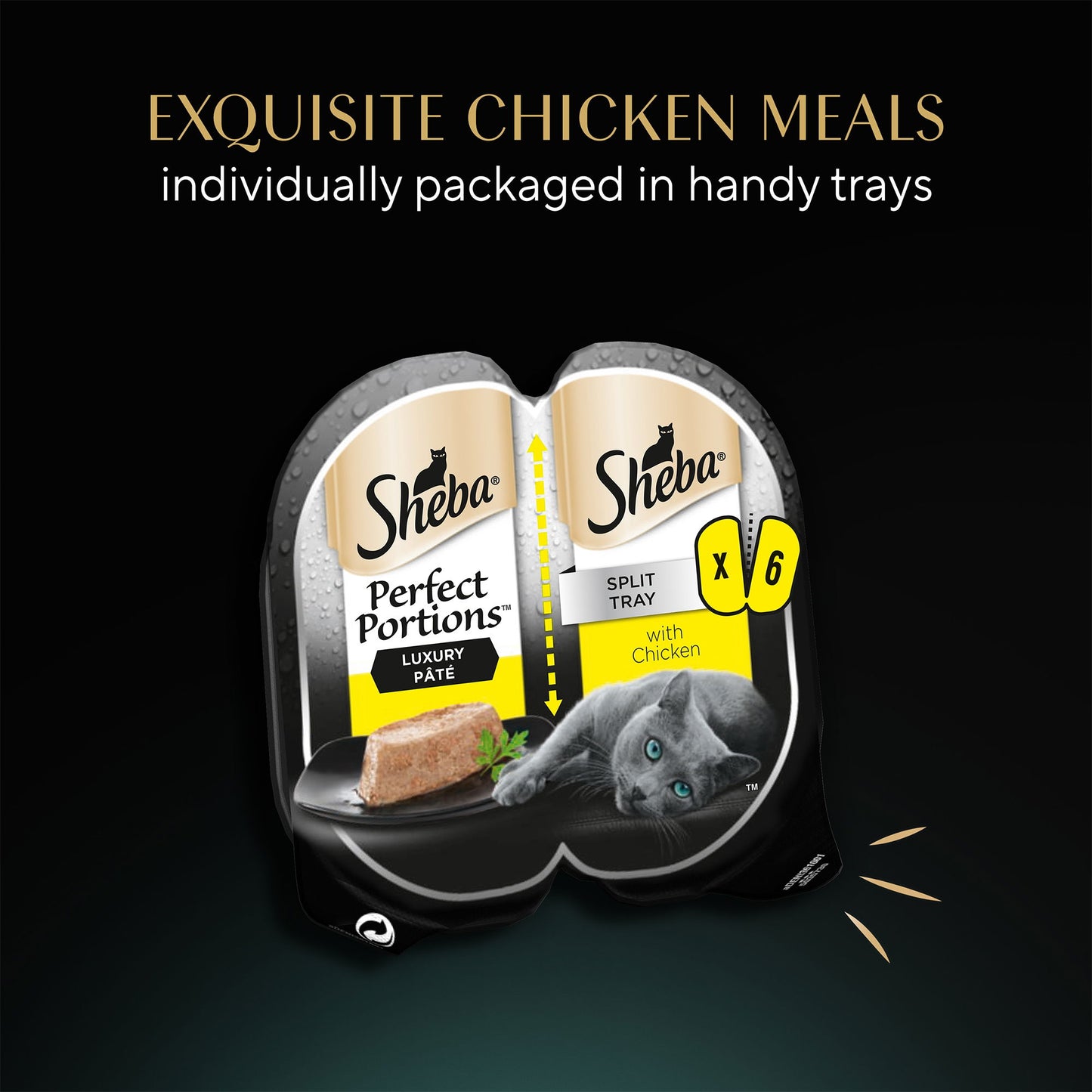 SHEBA Perfect Portions Adult Wet Cat Food Trays Chicken in Pate 6 x 37.5