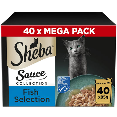 SHEBA Sauce Collection Adult Cat Food Fish Selection 40x85g Pouch