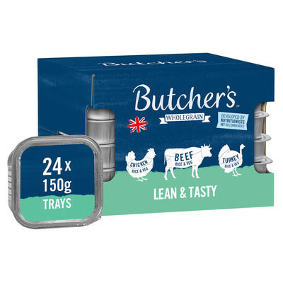 Butcher's Lean & Tasty Low Fat Dog Food Trays 24x150g