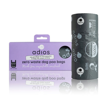 Adios Plastic Large Handle Bag on a Roll - 120pcs