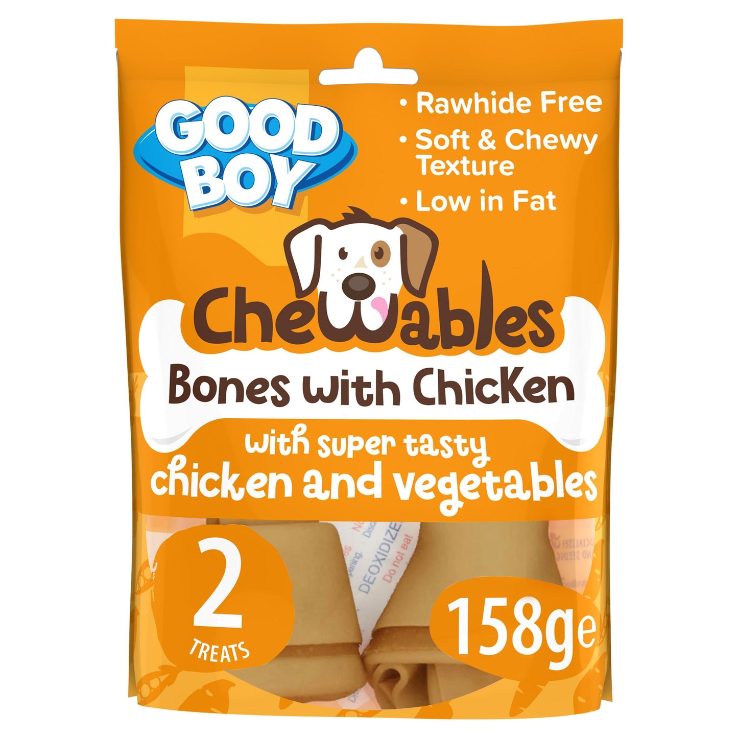 Chewables Chicken Medium Bones 2 Pack 158g x8