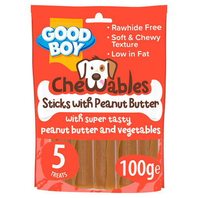 Chewables Peanut Butter Sticks 5 pack 100g x18