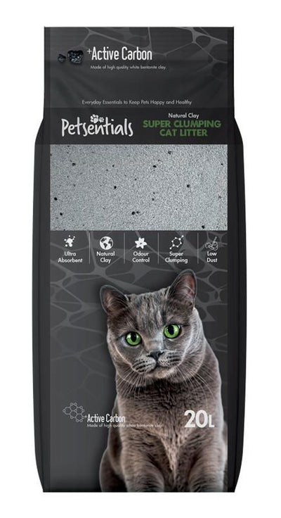 Petsentials Super Clumping Litter + Activated Carbon 20ltr